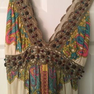 Cross back fun dress multicolored